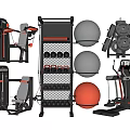 Complete Home Gym Equipment Setup With Exercise Bench Dumbbell Rack Treadmill And Fitness Balls