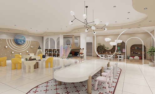 Modern Kindergarten Interior Space 3d model