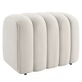 Stylish Modern Minimalist Beige Upholstered Sofa Bench Featuring Curved Padded Sections 3d model