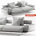 Modern Two Seater Sofa With Plush Cushions And Wooden Legs For Living Room
