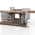 Architectural Building Model With Staircase Pipes Wooden Planks And Equipment