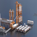 Industrial Asphalt Mixing Plant Equipment with Tower Structure and Storage Tanks for Road Construction Processing