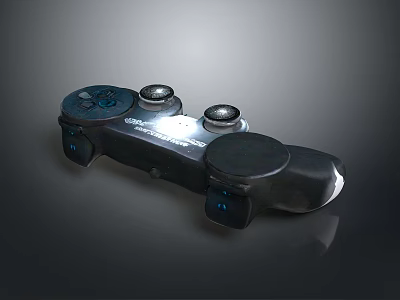 Black PC Gaming Controller with Illuminated Buttons and Ergonomic Joysticks for Enhanced Gaming Experience 3d model