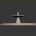 Decorative Pink Two Tiered Fountain With Circular Base And Cracked Texture