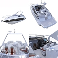 Modern Speedboat Yacht Speedboat Steamer 3d model