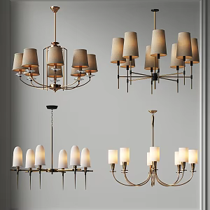 American Chandelier Light Luxury American Metal Multi-head Chandelier Guest Restaurant Chandelier Bedroom Room Chandelier Hall Lobby Chandelier Simple European Chandelier 3d model