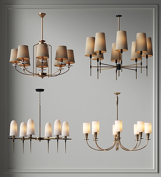 American Chandelier Light Luxury American Metal Multi-head Chandelier Guest Restaurant Chandelier Bedroom Room Chandelier Hall Lobby Chandelier Simple European Chandelier 3d model