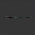Turquoise Fantasy Sword With Golden Accents Wrapped Hilt Gemstone And Shiny Reflective Blade