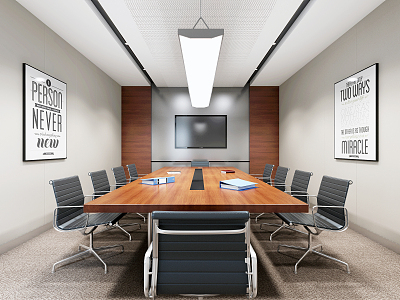 Modern Conference Room Report Hall Report Room Training Room Conference Table and Chair Office Chair Reception Room model