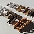 Landscape Bridge Models With Various Colors Materials Arch Designs And Steps