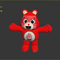 Cute Red Cartoon Teddy Bear Plush Toy with Cupcake Design for Daily Use