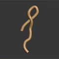 Golden Scaled Reptile Snake with Coiled Body and Metallic Texture on Dark Background