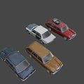 Vintage Car Models In Assorted Colors Show Classic Retro Automobile Styles