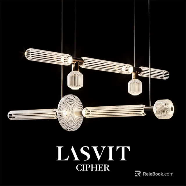 Elegant Modern Pendant Lights With Glass Shades And Striped Design By LASVIT 3d model 