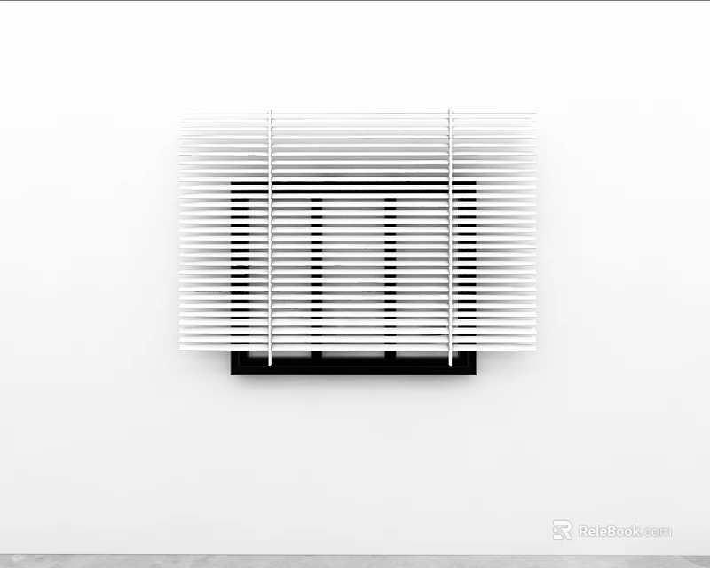 Stylish White Horizontal Blinds with Adjustable Slats for Home Window Light Control 3d model 