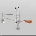 Modern Playground Equipment With Silver Metal Frame Orange Seat Black Balls And Stable Support Pole