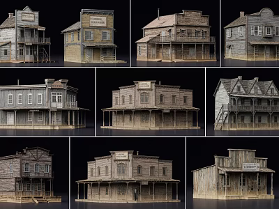 Vintage Detached Villa Model With Wooden Structure Two Story Design And Porch Windows 3d model