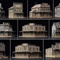Vintage Detached Villa Model With Wooden Structure Two Story Design And Porch Windows