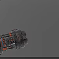 Black and Orange Industrial Equipment With Complex Mechanical Structure Gear Components and Piping Design