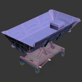 Blue Medical Transport Stretcher With Adjustable Base Wheels And Side Rails