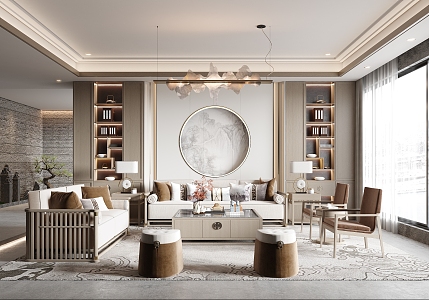 New Chinese Living Room 3d model