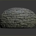 Circular Stone Dome Structure With Stacked Rock Design And Top Opening 3d model