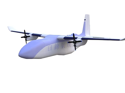 Twin Propeller Helicopter With White And Blue Aerodynamic Body Structure 3d model