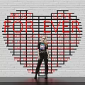 Trendy Heart Shaped Wall Photo Spot With Red Neon Love Messages