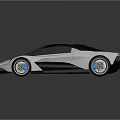 White Concept Sports Car With Sleek Aerodynamic Body And Large Alloy Wheels