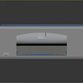 Modern Office Printer In Blue And White With Open Paper Tray For Office Use