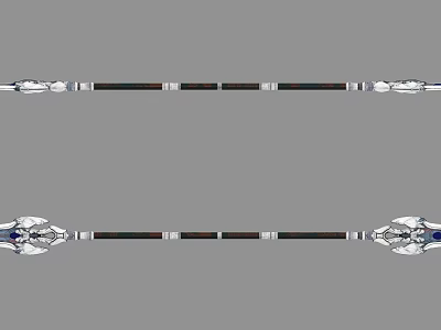 Game Movie Character Weapon Featuring Silver Metal Black Handle And Gemstone Details 3d model