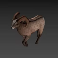 Brown Ram With Large Curved Horns Walking In Natural Outdoor Setting