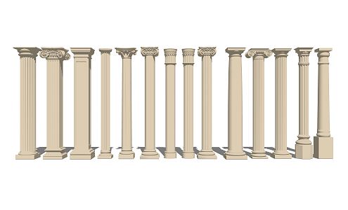 European Roman column Gypsum Roman column 3d model