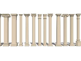 European Roman column Gypsum Roman column 3d model