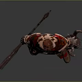 Fantasy Warrior Character With Dragon Inspired Red Armor And Giant Battle Axe