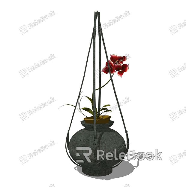 Modern hanging basket hanging plant green plant hanging basket potted plant model