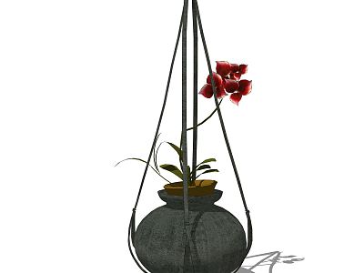 Modern hanging basket hanging plant green plant hanging basket potted plant model