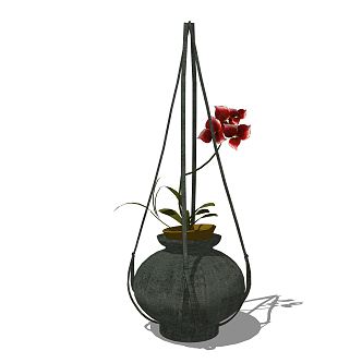 Modern hanging basket hanging plant green plant hanging basket potted plant 3d model