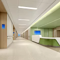 Modern Hospital Outpatient Clinic Interior Featuring Reception Desk And Corridor