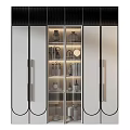 Modern Decorative Cabinet With Glass Doors And Interior Lighting For Decorative Items