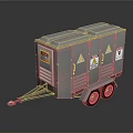Industrial Equipment Trailer Mounted With Metal Enclosure Warning Labels And Wheels