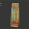 Wooden Display Rack Furniture With JEMSOK New York Branding And Shelves