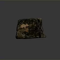 Close Up View of Stone Wood Block with Numbered Tag and Natural Texture