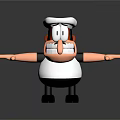 Animated Game Movie Character With White Hat Large Nose And Outstretched Arms