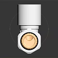 Hardware Tool White Valve with Top Round Cover and Bottom Golden Thread on Black Background