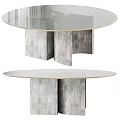 Modern Round Glass Top Coffee Table with Textured Base and Sleek Design
