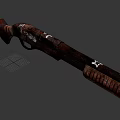 Custom Weapon Shotgun With Graffiti Artwork And Distressed Color Finish Design
