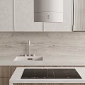 Modern Kitchen Interior With Wooden Cabinets Central Island Stone Countertop And Stainless Steel Range Hood