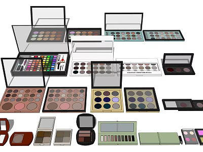 Modern Eyeshadow Plate Eyeshadow Cosmetics 3d model Modern Eyeshadow Plate Eyeshadow Cosmetics 3d model