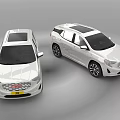 Two White Modern SUV Cars With Sunroof And Sleek Body Design